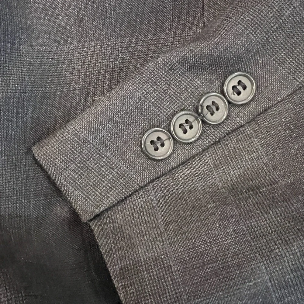 Hart Schaffner Marx Sport Coat Mens Size 40R Gray Windowpane Pattern‎